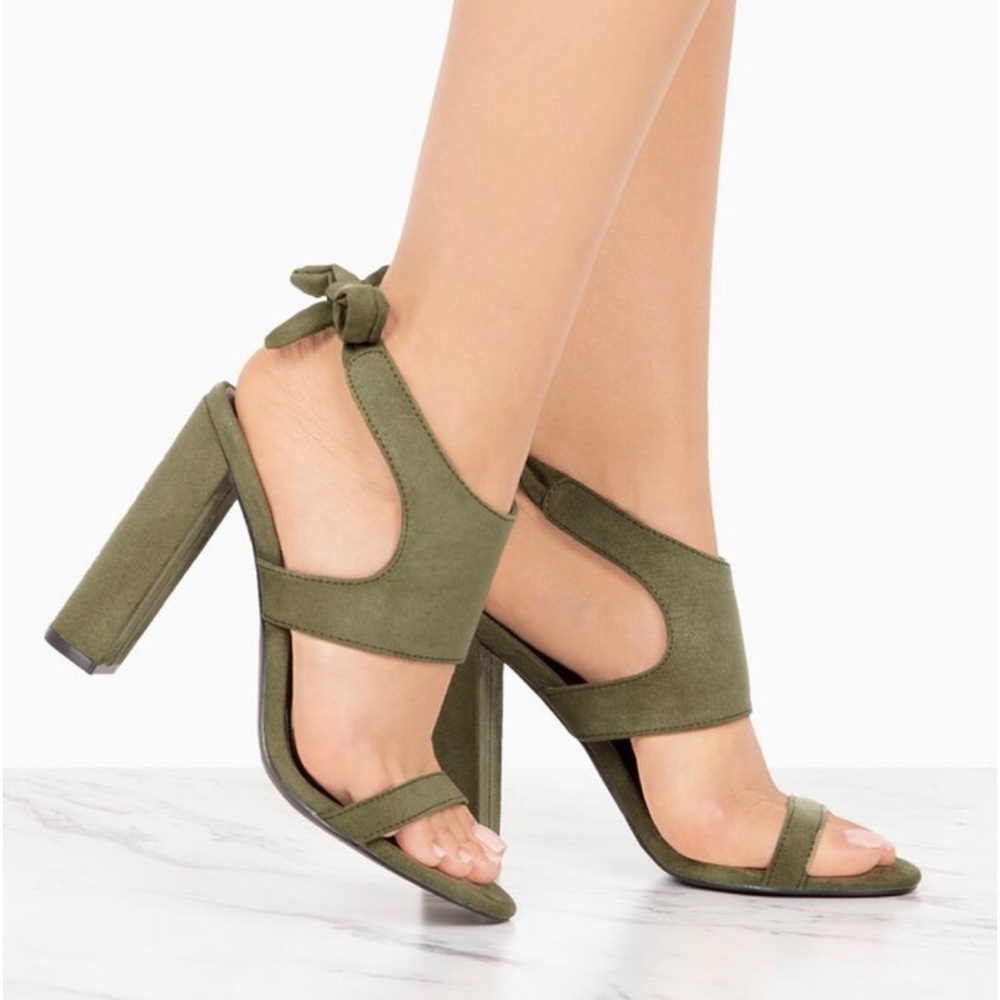 Miss Lola green olive heels . Brand new